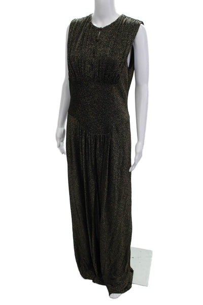 Pascal Millet Women Maxi Dress Black Sleeveless Crew Neck Hook and Eye Size 14