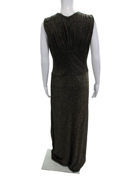 Pascal Millet Women Maxi Dress Black Sleeveless Crew Neck Hook and Eye Size 14