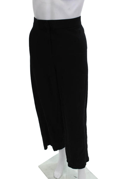Eileen Fisher Womens Cropped Pants Black Button Size L