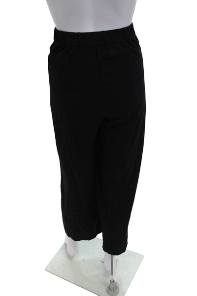 Eileen Fisher Womens Cropped Pants Black Button Size L