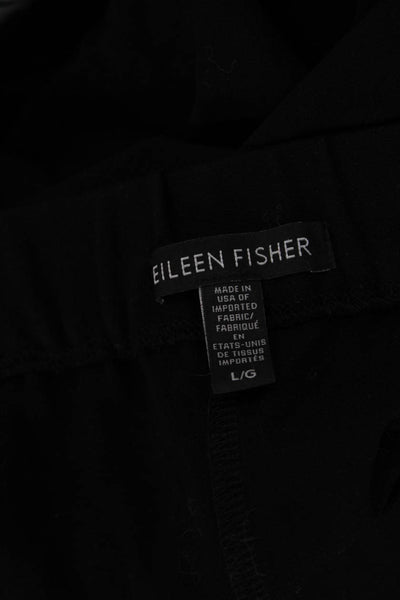 Eileen Fisher Womens Cropped Pants Black Button Size L