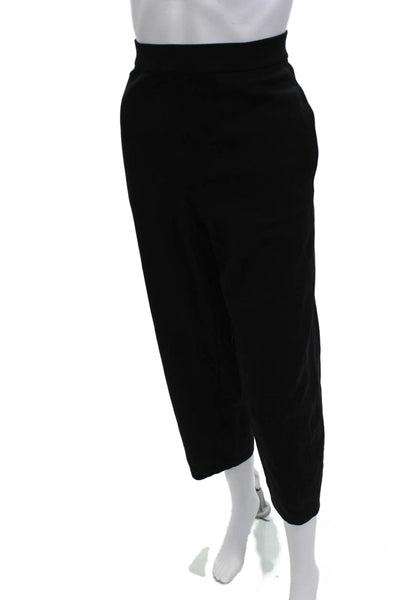 Eileen Fisher Women Cropped Black Viscose Elastane Pants Size L