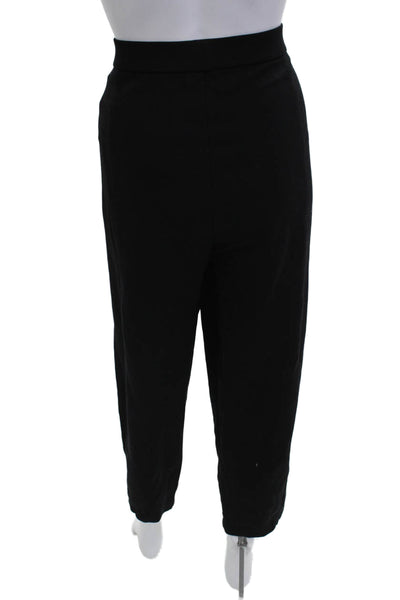 Eileen Fisher Women Cropped Black Viscose Elastane Pants Size L