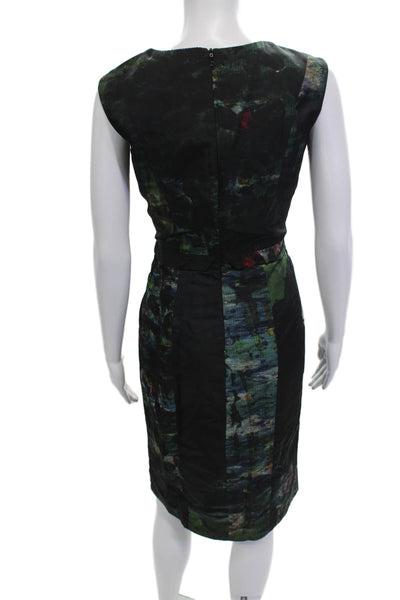 Erdem Womens Sheath Dress Black V Neck Sleeveless Knee Length Size 8