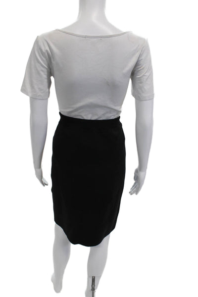 Escada Margaretha Ley Women Black Straight Pencil Skirt Size 38