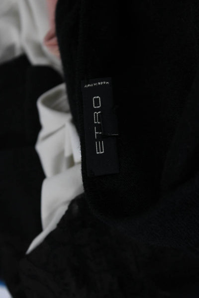 Etro Women Pullover Sweater Black Round Neck Long Sleeve Size 42