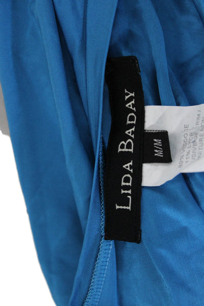 Lida Baday Womens Blue Basic 3/4 Sleeve Top Viscose Lycra Size M