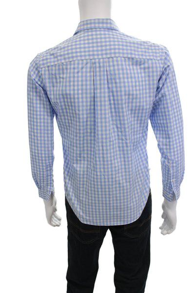 Brooks Brothers Red Fleece Mens Check Collared Button-Down Shirt Blue Size L