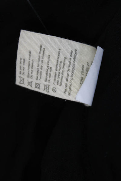 American Vintage Women Black Blazer Mock Neck Long Sleeve Cupro Blend Size L