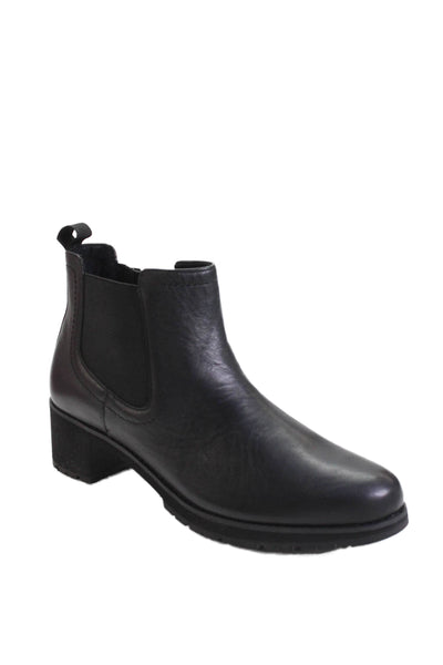 Munro Womens Leather Stretch Inset Darcy Ankle Boots Black Size 10 Medium