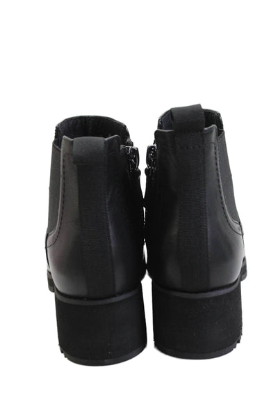 Munro Womens Leather Stretch Inset Darcy Ankle Boots Black Size 10 Medium