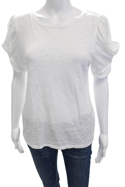 Goldie Womens Basic White Pima Cotton Round Neck Short Sleeve T-Shirt Size S