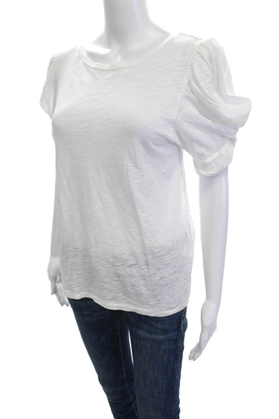 Goldie Womens Basic White Pima Cotton Round Neck Short Sleeve T-Shirt Size S