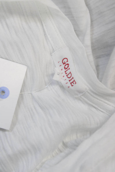 Goldie Womens Basic White Pima Cotton Round Neck Short Sleeve T-Shirt Size S