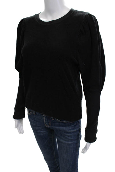 Goldie Womens Pullover Sweater Black Cotton Crew Neck Long Sleeve Size S