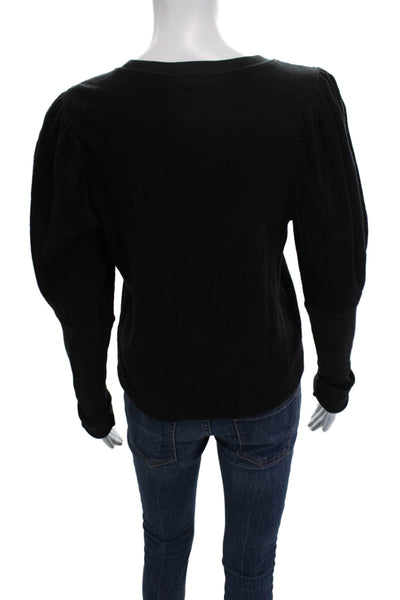 Goldie Womens Pullover Sweater Black Cotton Crew Neck Long Sleeve Size S