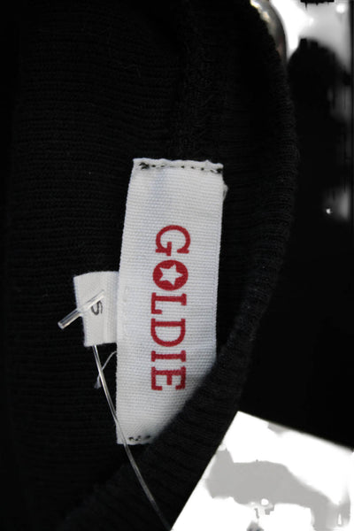 Goldie Womens Pullover Sweater Black Cotton Crew Neck Long Sleeve Size S
