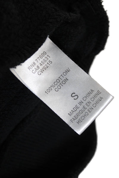 Chaser Women Pullover Sweatshirt Black 100% Cotton Crewneck Long Sleeve Size S
