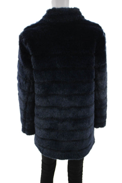 Laundry by Shelli Segal Women Dark Blue Mock Neck Long Sleeve Coat Size M