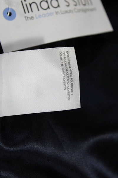 Laundry by Shelli Segal Women Dark Blue Mock Neck Long Sleeve Coat Size M