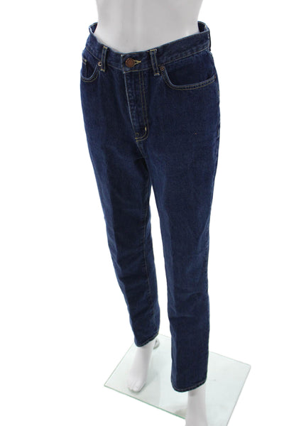 La Ligne Womens Mom Tapered Jeans Dark Blue Cotton High Rise 29 Inseam Size 27