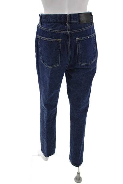 La Ligne Womens Mom Tapered Jeans Dark Blue Cotton High Rise 29 Inseam Size 27