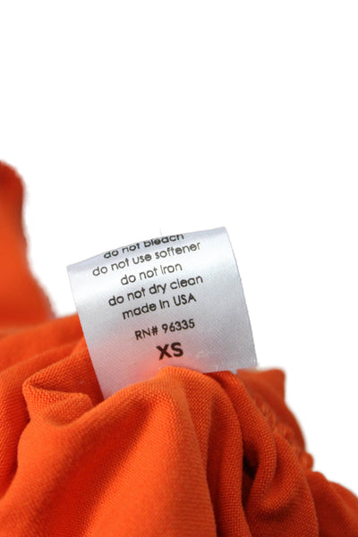 Susana Monaco Women Bodycon Long Orange Sleeveless Dress Nylon Spandex Size XS