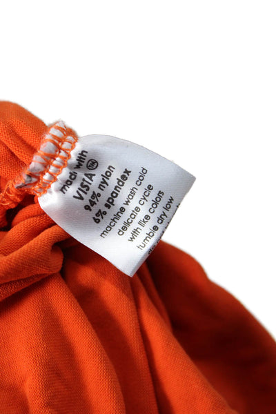 Susana Monaco Women Bodycon Long Orange Sleeveless Dress Nylon Spandex Size XS