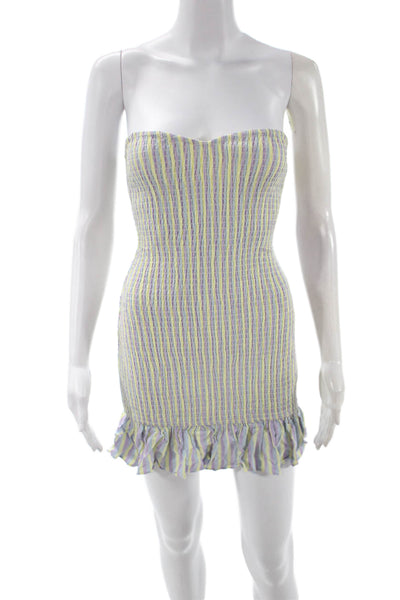 Lovers + Friends Women Bodycon Mini Dress Light Blue Rayon Sleeveless Size 2XS