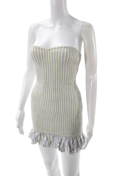 Lovers + Friends Women Bodycon Mini Dress Light Blue Rayon Sleeveless Size 2XS