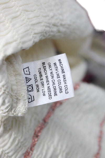 Tularosa Womens Slip Dress Mini White V Neck Zip Cotton Size 2XS