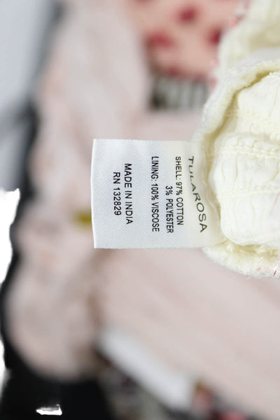 Tularosa Womens Slip Dress Mini White V Neck Zip Cotton Size 2XS