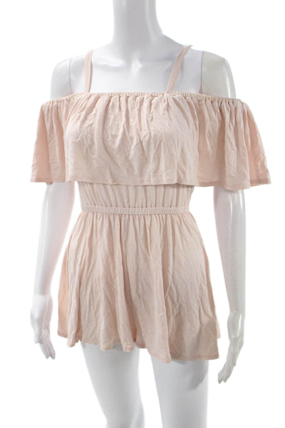 Rachel Pally Women Beige Off Shoulder Sleeveless Romper Size S