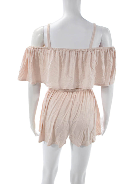 Rachel Pally Women Beige Off Shoulder Sleeveless Romper Size S