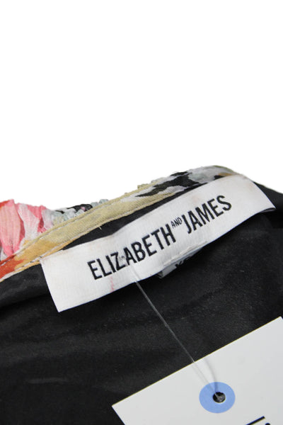 Elizabeth & James Womens Black Silk Floral Cropped Camisole Size XS