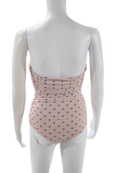 NBD Women Beige Polka Dot Off Shoulder One Piece Sleeveless Size 2XS