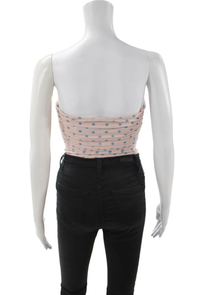 NBD Women Beige Polka Dot Off Shoulder One Piece Sleeveless Size 2XS