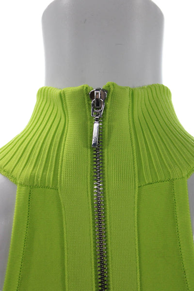 Herve Leger Womens Cropped Sleeveless Turtleneck Tank Black Size 2XS