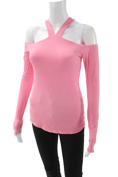 Michael Lauren Women Pink Long Sleeve Top Rayon Spandex Size XS