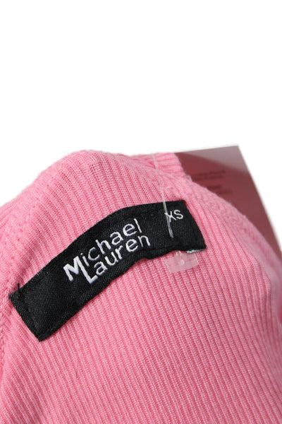 Michael Lauren Women Pink Long Sleeve Top Rayon Spandex Size XS