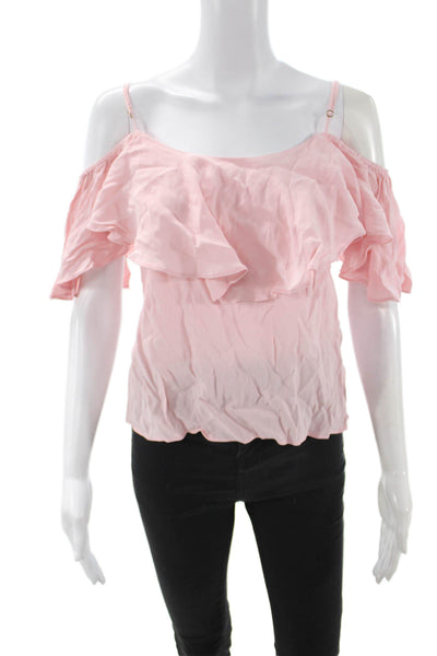 Misa Womens Bohemian Spaghetti Strap Blouse Pink Rayon Size XS
