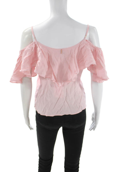 Misa Womens Bohemian Spaghetti Strap Blouse Pink Rayon Size XS