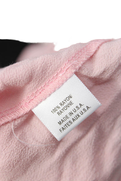 Misa Womens Bohemian Spaghetti Strap Blouse Pink Rayon Size XS