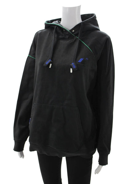Zara Womens Pullover Hoodies Black Drawstring Long Sleeve Designer Size M