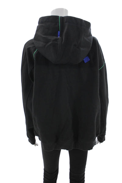 Zara Womens Pullover Hoodies Black Drawstring Long Sleeve Designer Size M