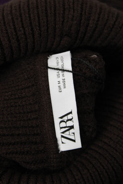 Zara Women Pullover Turtleneck Sweater Brown Size M
