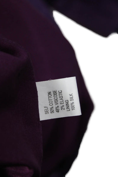 Tocca Women Purple Overcoat Button Collared Long Sleeve Size 6