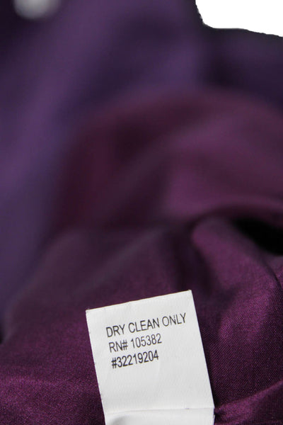 Tocca Women Purple Overcoat Button Collared Long Sleeve Size 6