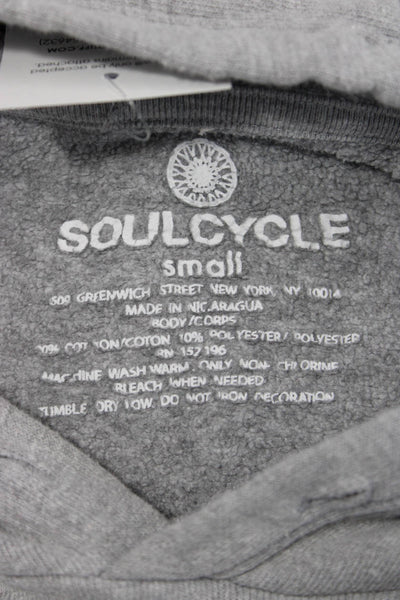 Soul Cycle Women Pullover Hoodie Gray Graphic Music Long Sleeve Size S