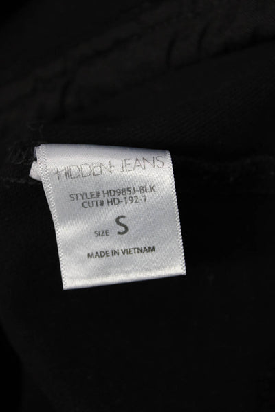 Hidden Women Jacket Black Collared Button Cotton Rayon Grunge Size S